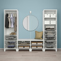 PLATSA Wardrobe with 4 doors, white/Fonnes white, 240x57x191 cm