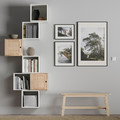 EKET / VÄLJARE Wall-mounted cabinet combination, white/pine, 80x35x210 cm