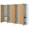 PAX / STORKLINTA Wardrobe combination, white/oak effect, 300x60x201 cm