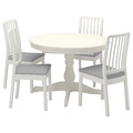 INGATORP / EKEDALEN Table and 4 chairs, white white/Ramna light grey, 110/155 cm