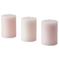 LUGNARE Scented candle, Jasmine/pink, 30 hr, 3 pack