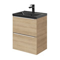 Goodhome Wall-mounted Basin Cabinet Imandra Slim 50cm, oak