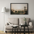 BJÖRKSTA Picture with frame, Manhattan Bridge/black, 118x78 cm