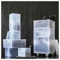 PANSARTAX Box with castors and lid, transparent grey-blue, 33x33x33 cm