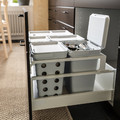 HÅLLBAR Waste sorting solution, for METOD kitchen drawer ventilated, light grey, 55 l