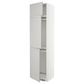 METOD High cab f fridge/freezer w 3 doors, white/Lerhyttan light grey, 60x60x240 cm