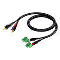 Procab Analog Signal Cable 2x RCA/Cinch - 2x Terminal Block 3p - 3.81mm