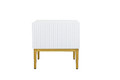 Nightstand Bedside Table Nicole Set of 2, gold legs, matt white