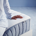 HEMNES Bed frame with mattress, white stain/Valevåg firm, 90x200 cm