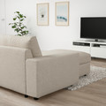 VIMLE 3-seat sofa with chaise longue, with wide armrests/Gunnared beige