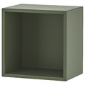 EKET Wall cabinet with glass door, grey-green, 35x25x35 cm