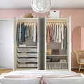 PAX / MISTUDDEN Wardrobe combination, white/grey patterned, 200x60x201 cm