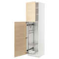 METOD High cabinet with cleaning interior, white/Askersund light ash effect, 60x60x220 cm