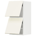 METOD Wall cab horizo 2 doors w push-open, white/Vallstena white, 40x80 cm