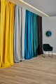 GoodHome Curtain Baltha 140 x 300 cm, mustard