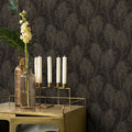 GoodHome Vinyl Wallpaper on Fleece Sedef, black