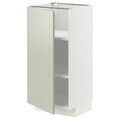 METOD Base cabinet with shelves, white/Stensund light green, 40x37 cm