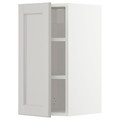 METOD Wall cabinet with shelves, white/Lerhyttan light grey, 30x60 cm