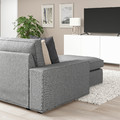 KIVIK Corner sofa, 5-seat w chaise longue, Tibbleby beige/grey
