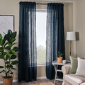 DYTÅG Curtains, 1 pair, dark blue, 145x300 cm