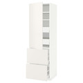 METOD / MAXIMERA Hi cab w shlvs/4 drawers/dr/2 frnts, white/Veddinge white, 60x60x200 cm