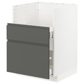 METOD / MAXIMERA Base cab f TALLSJÖN sink, white/Voxtorp dark grey, 60x60 cm