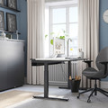 MITTZON Desk, white/black, 140x60 cm