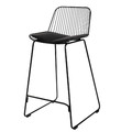 Bar Stool with Seat Pad Dill Low, black