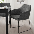 TOSSBERG Chair, black metal, gray