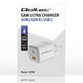 Qoltec Wall Charger EU Plug GaN ULTRA 35W 5V 20V, 2.25A 3A, USB C