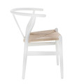 Dining Chair Wicker Natural, white