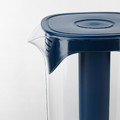 MOPPA Jug with lid, dark blue, transparent, 1.7 l