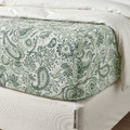 RODGERSIA Fitted sheet, green/white, 140x200 cm