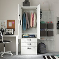 SMÅSTAD / PLATSA Wardrobe, white white/with 3 drawers, 60x57x181 cm