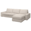 KIVIK 4-seat sofa with chaise longue, Tresund light beige