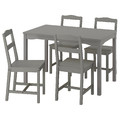 HAUGA / HAUGA Table and 4 chairs, grey/grey, 118x74 cm