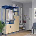 PLATSA Wardrobe with 3 doors, white Kalbåden/blue, 140x42x191 cm