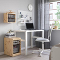 TROFAST Storage combination with box/trays, light white stained pine grey/dark grey, 32x44x52 cm