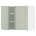 METOD Wall cabinet with shelves/2 doors, white/Stensund light green, 80x60 cm