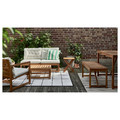 NÄMMARÖ 4-seat conversation set, outdoor, light brown stained/Kuddarna light grey-beige