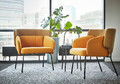 BINGSTA Armchair, Vissle dark yellow, Kabusa dark yellow