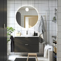 HAVBÄCK / ORRSJÖN Wash-stnd w drawers/wash-basin/tap, dark grey/white marble effect, 102x49x71 cm