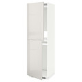 METOD High cabinet for fridge/freezer, white, Ringhult light grey, 60x60x200 cm