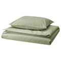 ÄNGSLILJA Duvet cover and pillowcase, grey-green, 150x200/50x60 cm