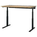 MITTZON Desk sit/stand, electric oak veneer/black, 160x80 cm