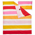 GRÖNFINK Duvet cover 1 pillowcase for cot, multicolour/striped, 110x125/35x55 cm