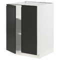 METOD Base cabinet with shelves/2 doors, white/Upplöv matt anthracite, 60x60 cm