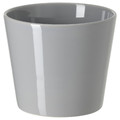 SKOGSVINBÄR Plant pot, in/outdoor grey, 12 cm