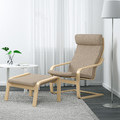 POÄNG Armchair, birch veneer, Hillared beige