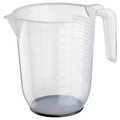 BEHÖVA Measuring jug, transparent, grey, 1 l